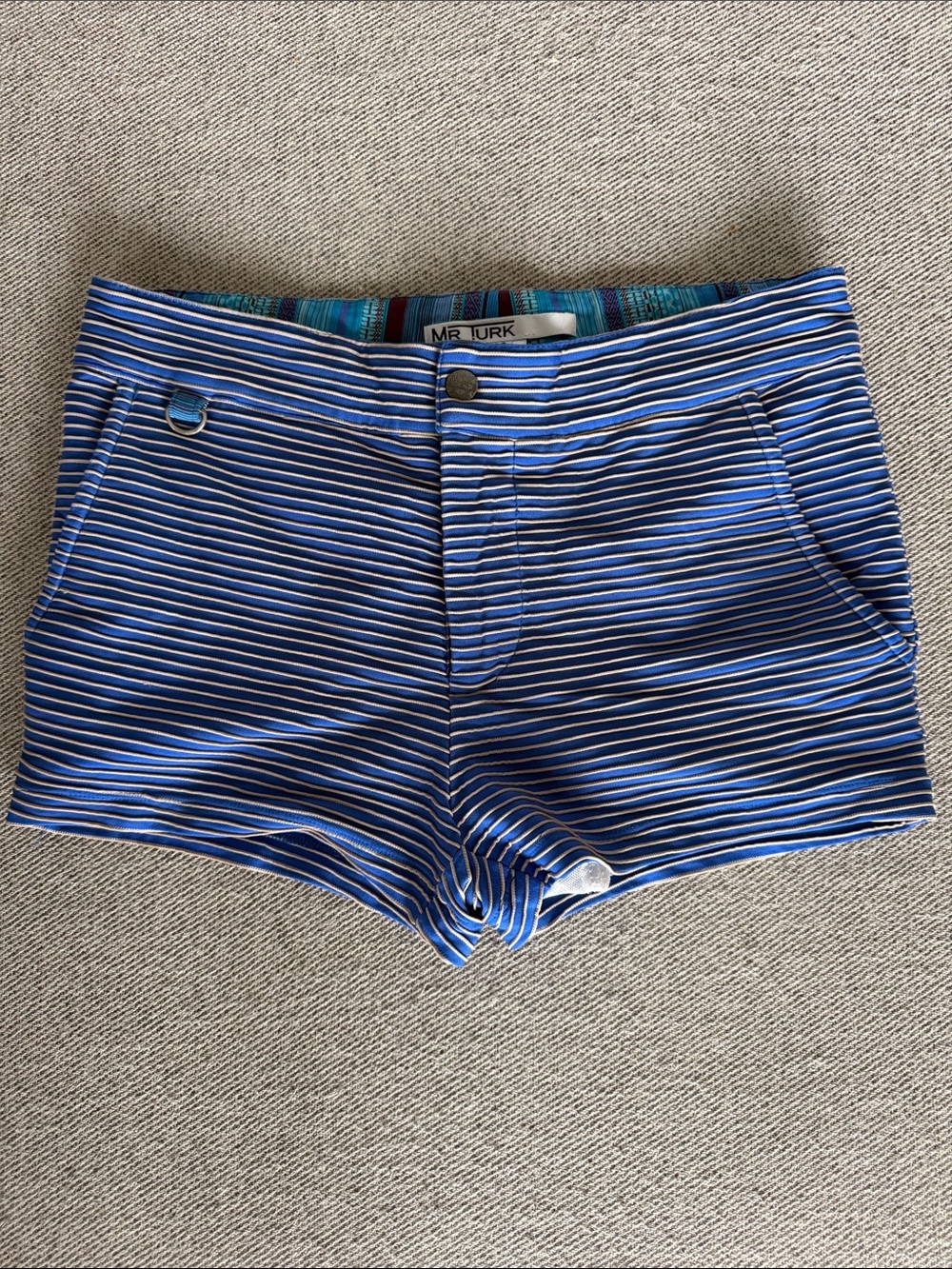 MR TURK Blue Striped Men’s Swim Trunks